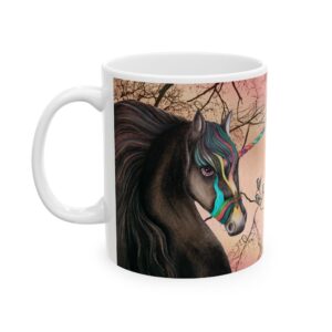 Magical Unicorn and Chickadees Ceramic Mug