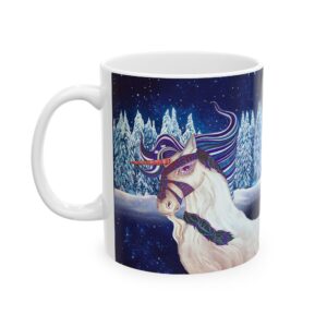 Christmas Unicorn, Nicholas Ceramic Holiday Mug_Original Art by Gina Befera